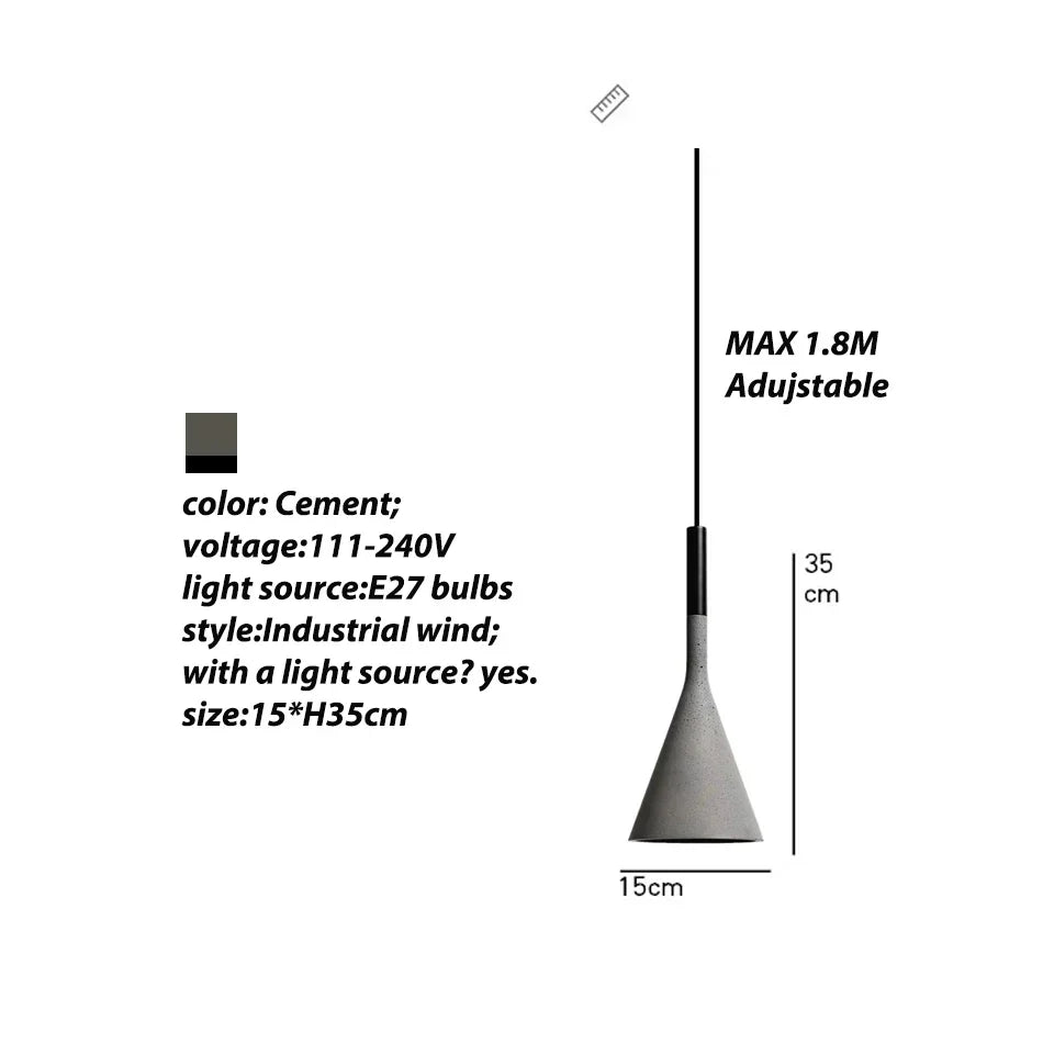 Concrete Pendant Lights - Nordic Modern LED Illumination for Restaurants, Bars, and More