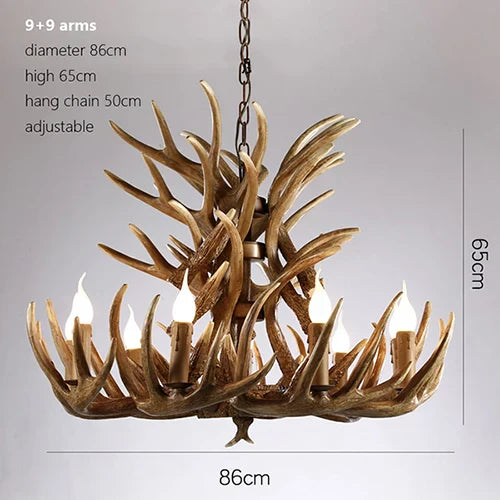 Rustic Antler Chandelier - Industrial Wind Lamps for Restaurant, Internet Cafe, and Hotel Decor