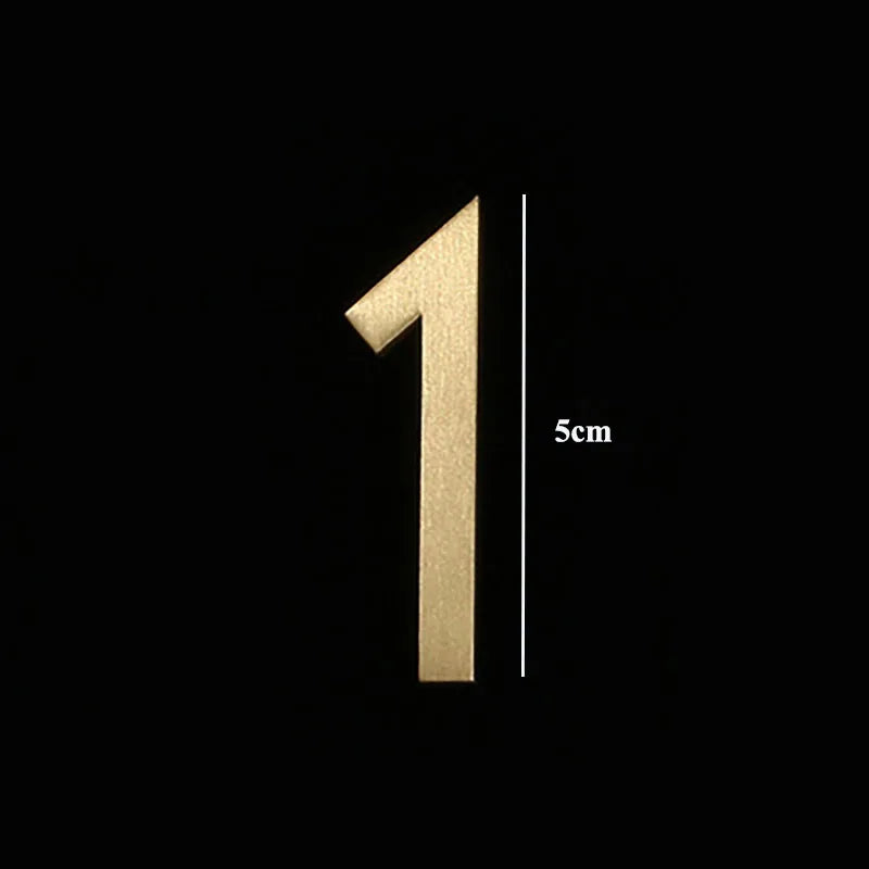 Golden Brass Door Numbers – Custom Decorative Wall Figures for Villas, Hotels, and Dormitories (5cm/7cm)