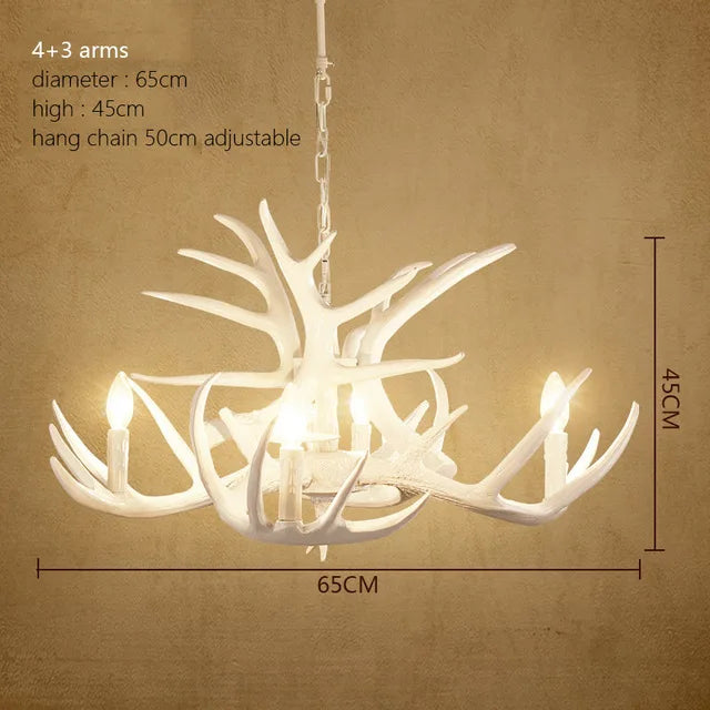 Rustic Antler Chandelier - Industrial Wind Lamps for Restaurant, Internet Cafe, and Hotel Decor