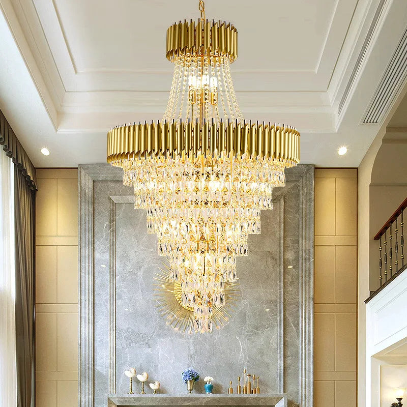 Luxury Modern Chandelier for Living Room - Elegant Gold Decor for Staircases, Hallways, and Spirited Ambiance