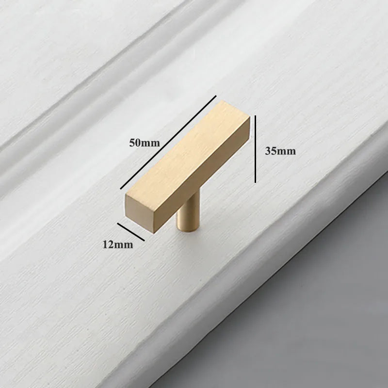 12x12mm Brass Wardrobe Handles – Modern Square Cabinet Pulls for Drawers and Dressers (50mm-380mm)