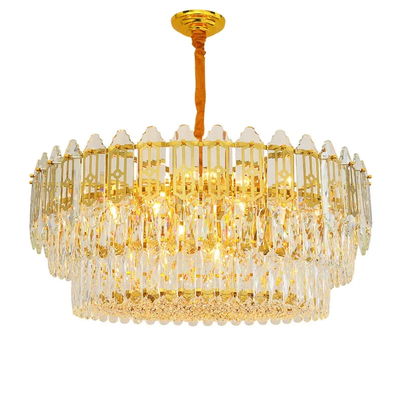 Elegant Post-Modern Crystal Chandelier - Stainless Steel Starry Lamp for Living Rooms, Bedrooms, and Dining Areas