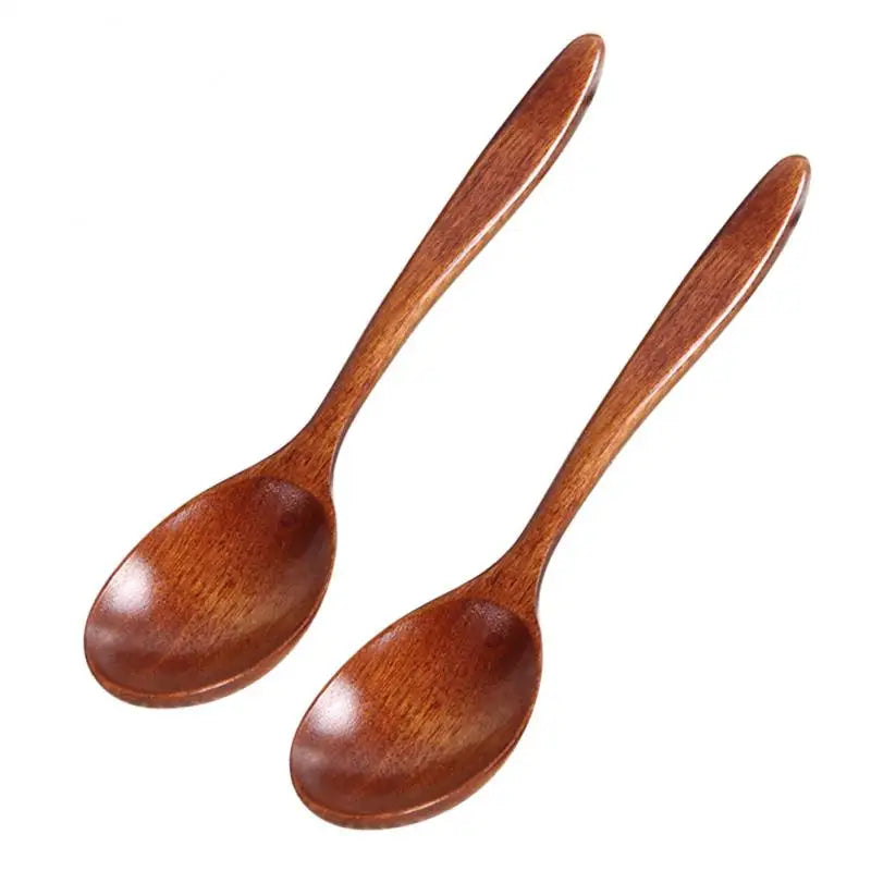 High Quality Natural Wood Spoon Fork Bamboo Kitchen Cooking Dining Soup Tea Honey Coffee Utensil Tools Soup-Teaspoon Tableware