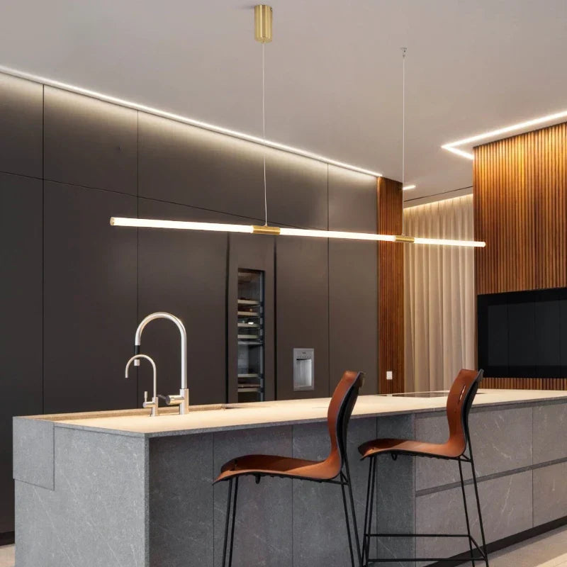 Elegant Copper Plating LED Pendant Lights - Modern Lighting for Living and Study Rooms