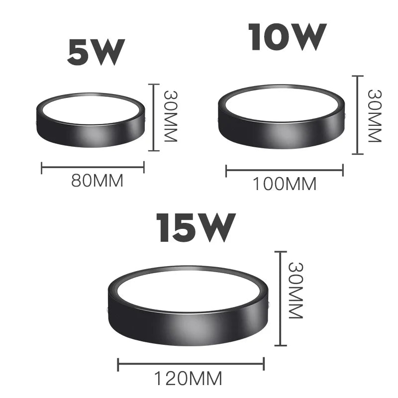 Ultra-Thin LED Spot Light Ceiling - Surface Mounted Ceiling Lamp (10W, 15W, 25W) for Stylish Living Room Ceiling Lighting