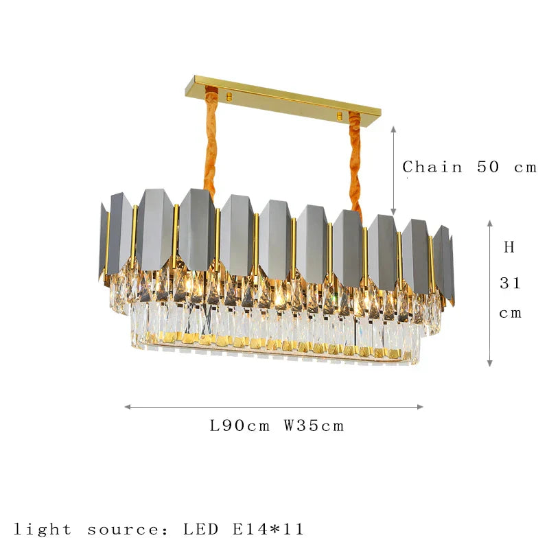 Stainless Steel Light Luxury Crystal Chandelier - A Postmodern Marvel for Living Rooms, Simple Dining Rooms, and Nordic Bedrooms
