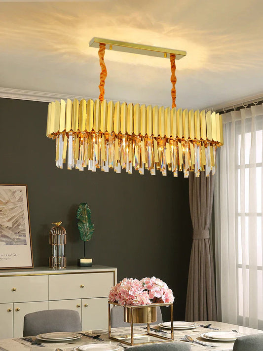 Elegant Post-Modern Crystal Chandelier - Stainless Steel Golden Round Lighting for Living Rooms, Dining Rooms, and Bedrooms