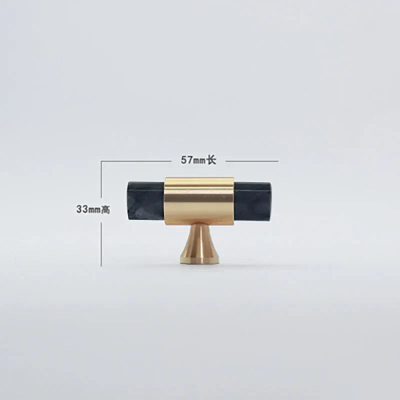 Natural Stone Cabinet Handles – Brass and Marble Wardrobe Knobs for Nordic Furniture