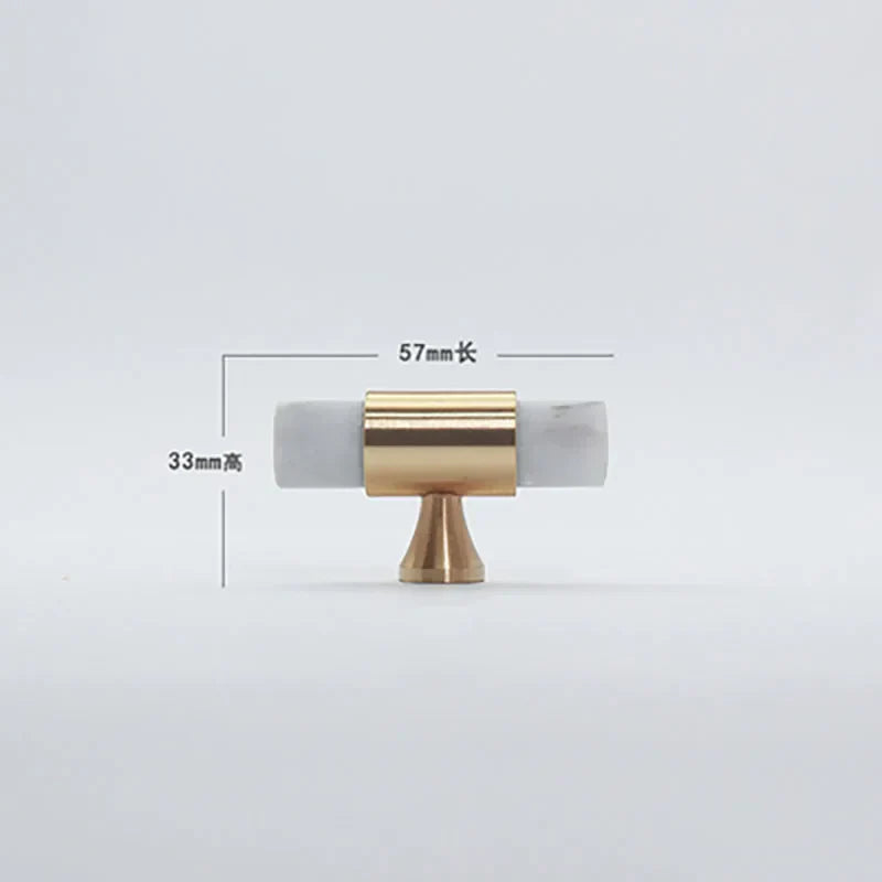 Natural Stone Cabinet Handles – Brass and Marble Wardrobe Knobs for Nordic Furniture
