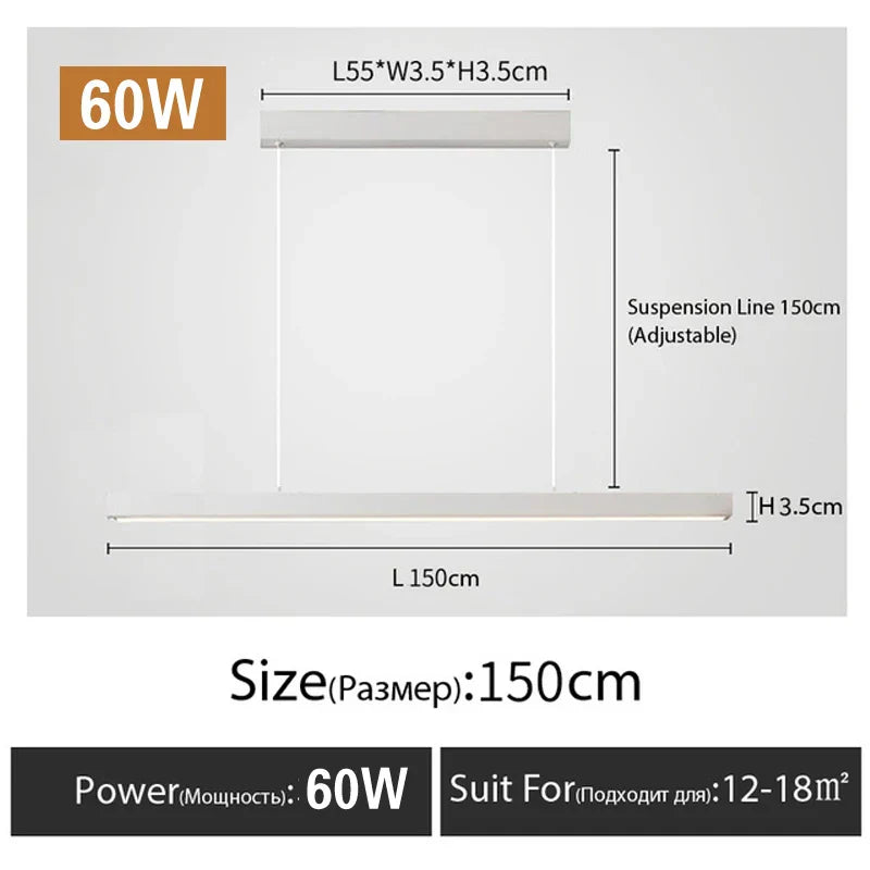 Modern Minimalist LED Chandelier - Perfect for Dining Tables, Cafes, Bars, and Living Room Lighting