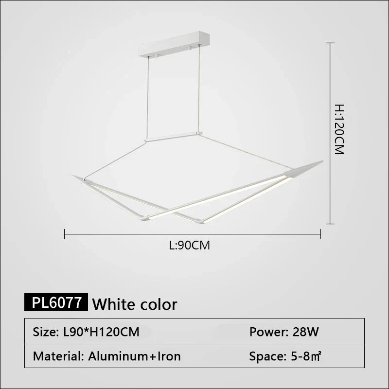 Contemporary RC+Dimmable Chandelier - Perfect for Living Rooms, Dining Rooms, and Kitchens in Black, White, or Gold Finish