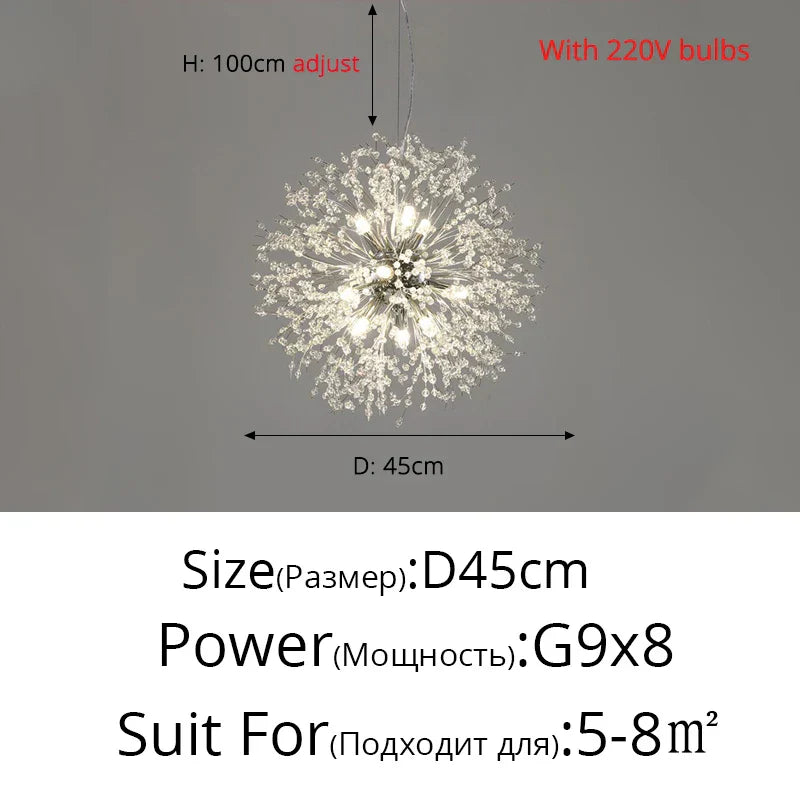 Nordic Modern LED Chandelier - Stylish Firefly Lighting for Living, Dining, and Bedroom