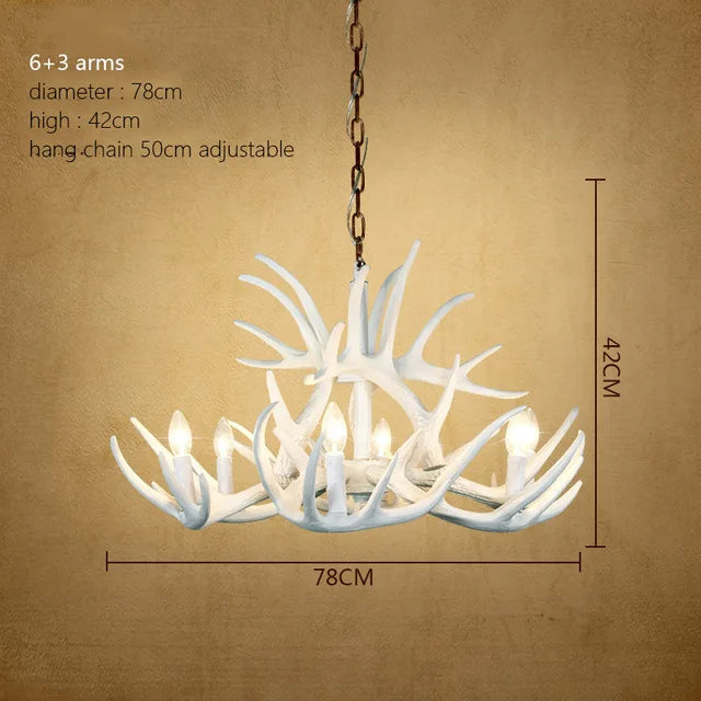 Rustic Antler Chandelier - Industrial Wind Lamps for Restaurant, Internet Cafe, and Hotel Decor