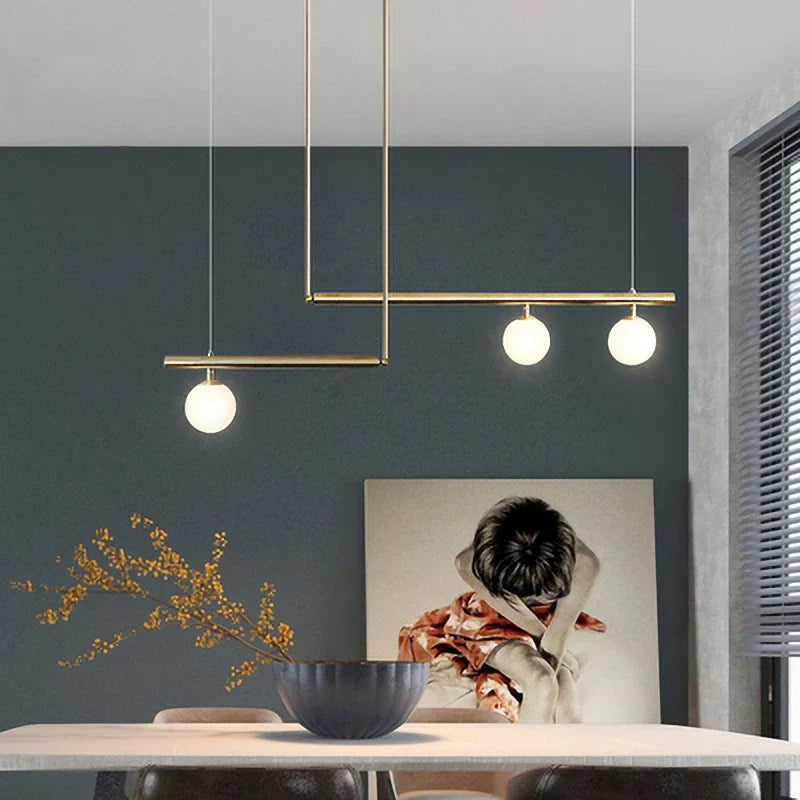 Contemporary Glass Ball LED Chandelier - Postmodern Design for Restaurant, Bar, and Living Room Decor