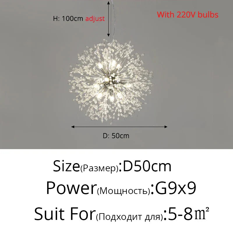 Nordic Modern LED Chandelier - Stylish Firefly Lighting for Living, Dining, and Bedroom