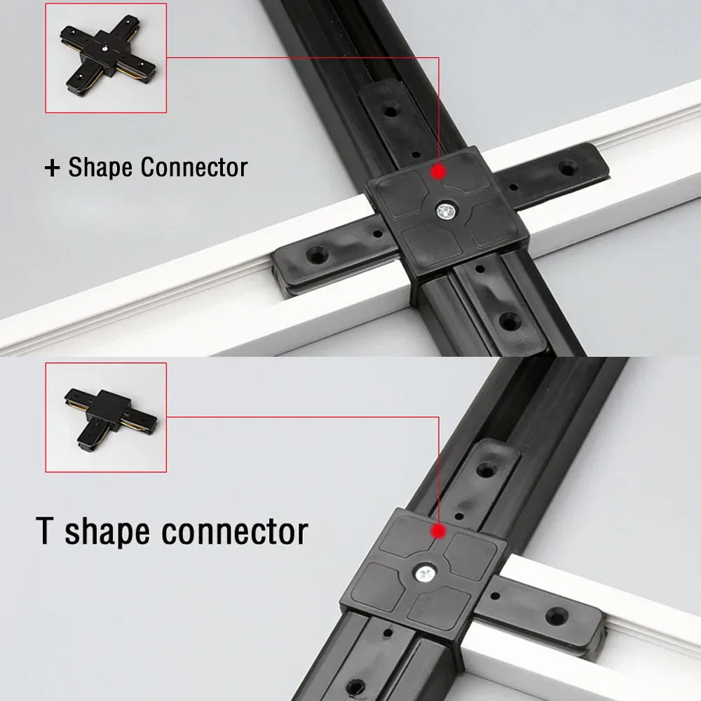 Led Track Light Rails  0.5M 2 Wire 3 Wire Connector Jointer Led Rail For Store Home Spotlight Lighting