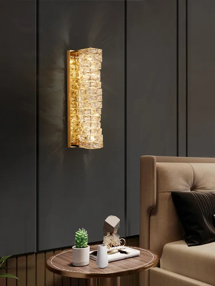 Chloe's - 3 Color Temperature Wall Lamp Crystal K9 LED Wall Light Chrome Gold Indoor Bright Wall Sconce for Living/Dining/Bed Room Hotel