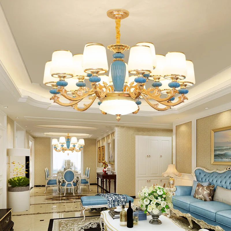 Modern Nordic Ceramic Crystal Chandelier - A Minimalist Lighting Fixture for Living Rooms, Dining Areas, Bedrooms, and Homes