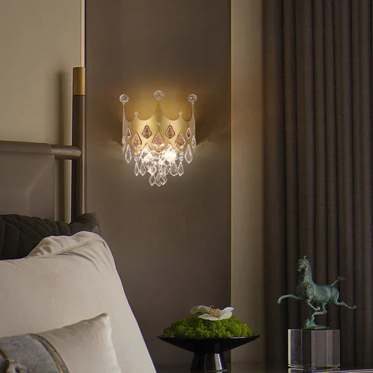 Emilia - Nordic Wall lamp Bedroom Bedside Lamp Aisle Crystal Background Wall Lamp Creative Modern Minimalist Home Living Room Wall Lamp