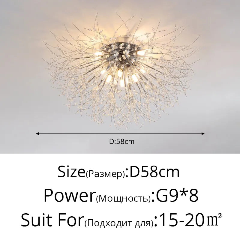 Nordic Modern LED Chandelier - Stylish Firefly Lighting for Living, Dining, and Bedroom