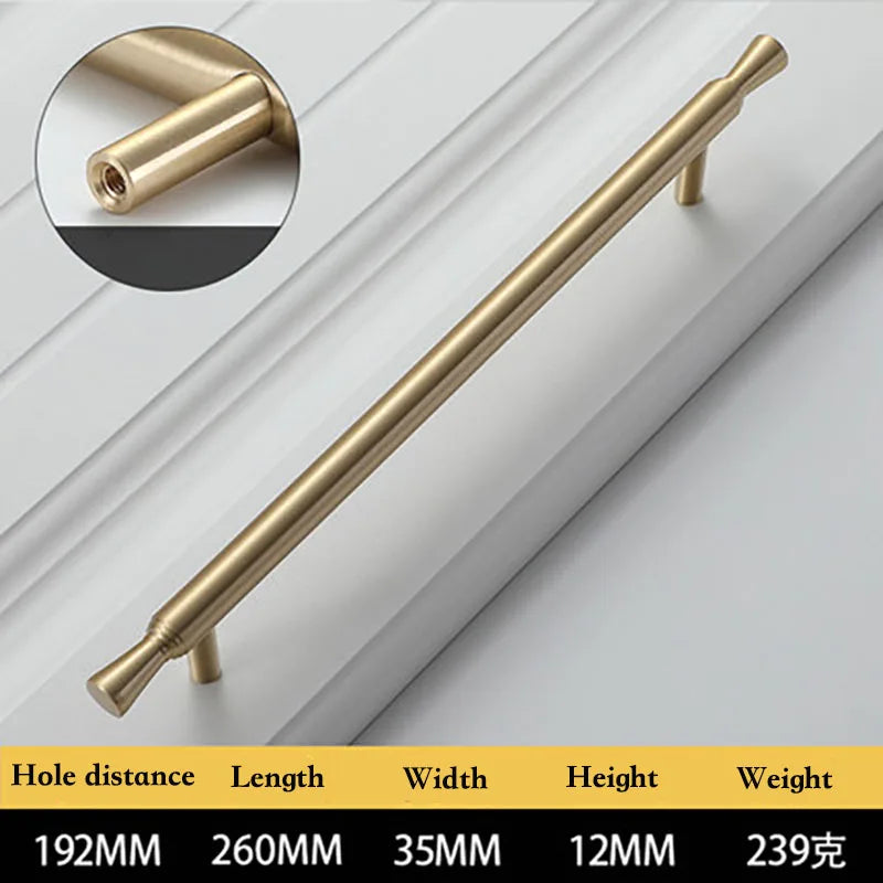 Solid Brass Kitchen Cabinet Handles – Modern Bar Pulls for Drawers and Wardrobes