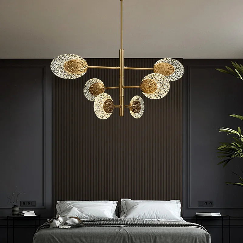 Nordic Post-modern Light Luxury Glass Art Chandelier - Personalized Elegance for Duplex Buildings, Villas, Dining, and Living Spaces