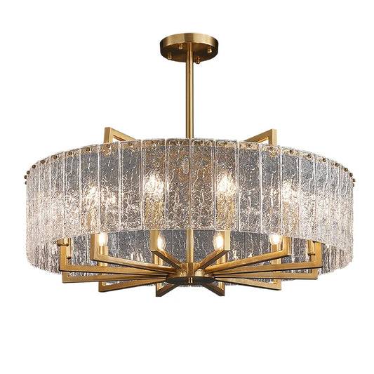 New Modern Glass Chandelier - Luxury Round Design with Creative Gold Accents for Stylish Home Illumination