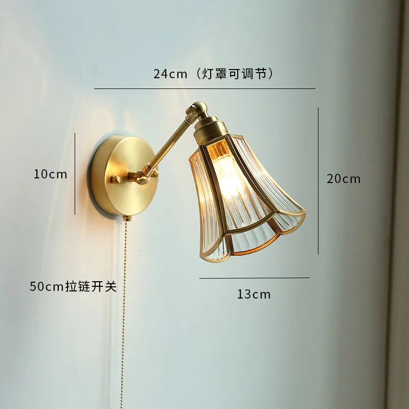 Modern Ceramic Wall Lamp with Pull Chain Switch - Stylish Lighting for Bathrooms, Mirrors, and Stairways