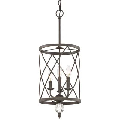 Vintage Crystal Retro Industrial Chandelier with Three Heads for Kitchen and Dining Elegance