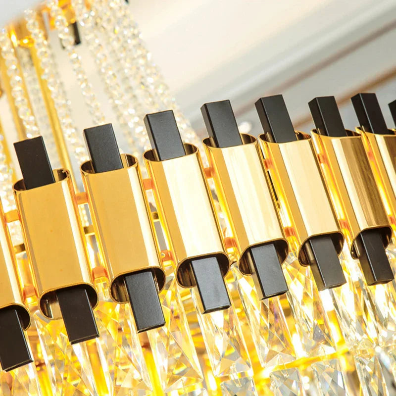 Duplex Building Chandelier - Post-Modern Light Luxury Crystal Elegance for Villas, Living Rooms, and Staircase Illumination