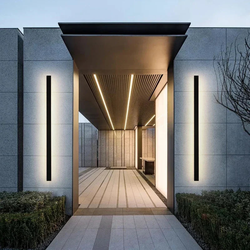 Sleek Outdoor Waterproof Long Strip Wall Lamps - Modern Elegance for Creative Villas, Courtyards, and Indoor LED Lighting