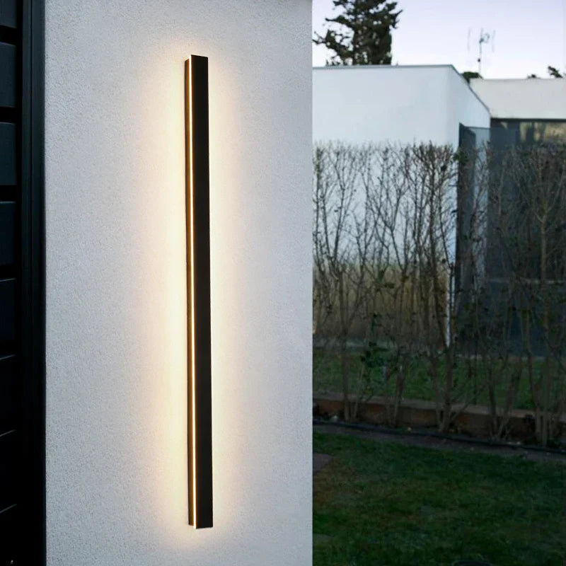 Sleek Outdoor Waterproof Long Strip Wall Lamps - Modern Elegance for Creative Villas, Courtyards, and Indoor LED Lighting