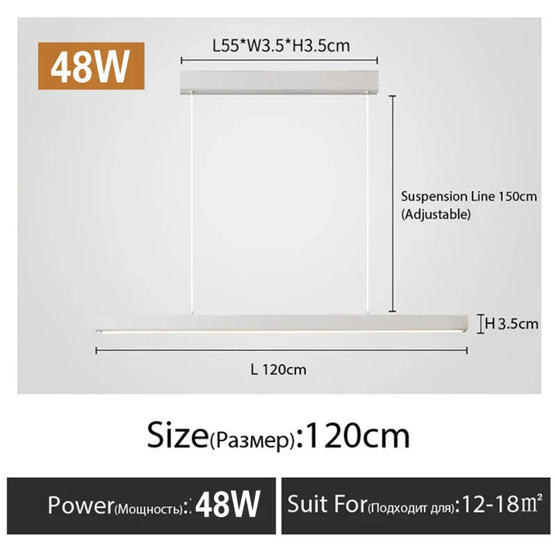 Modern Minimalist LED Chandelier - Perfect for Dining Tables, Cafes, Bars, and Living Room Lighting