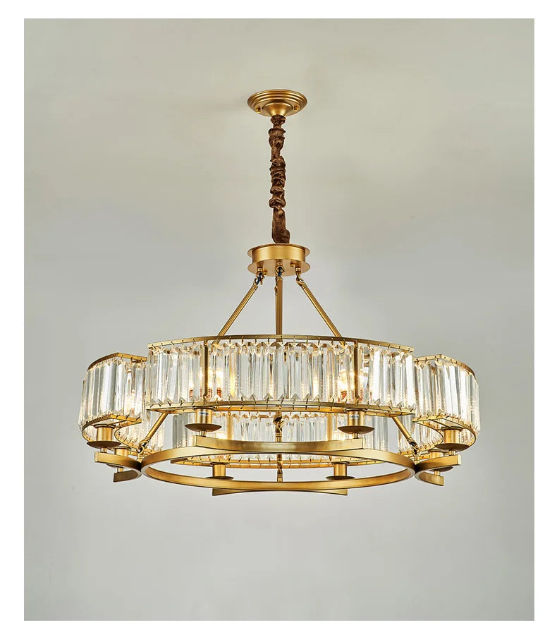 Zoe's K9 Crystal Modern Glass Chandelier - Copper Luxury Hanging Lamp
