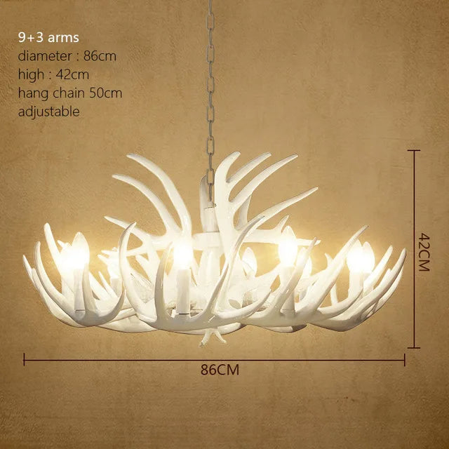 Rustic Antler Chandelier - Industrial Wind Lamps for Restaurant, Internet Cafe, and Hotel Decor