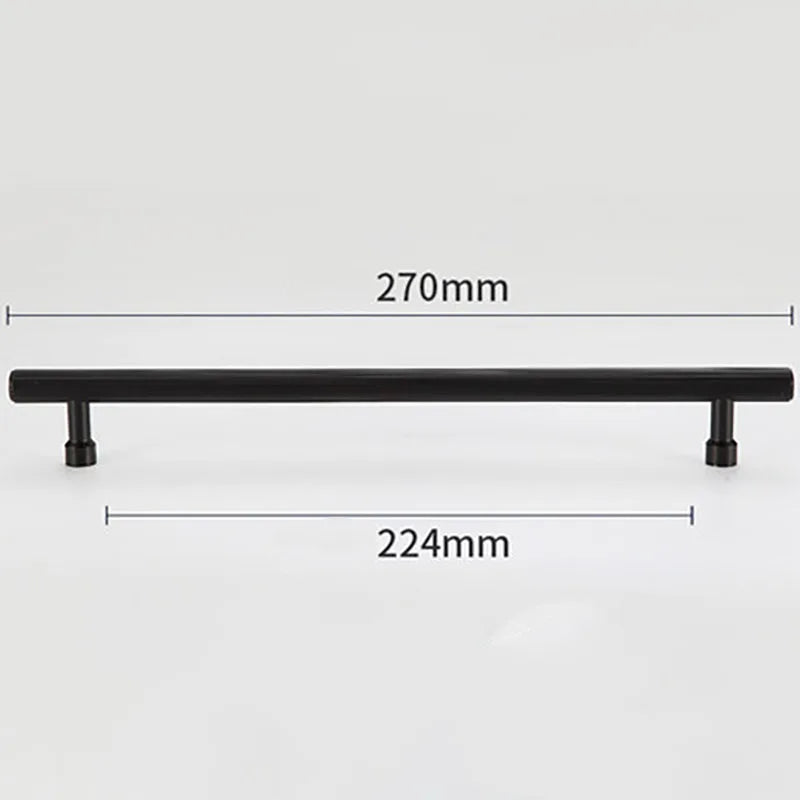 Gold and Black Brass T-Bar Handles – Straight Line Cabinet Pulls and Wardrobe Knobs