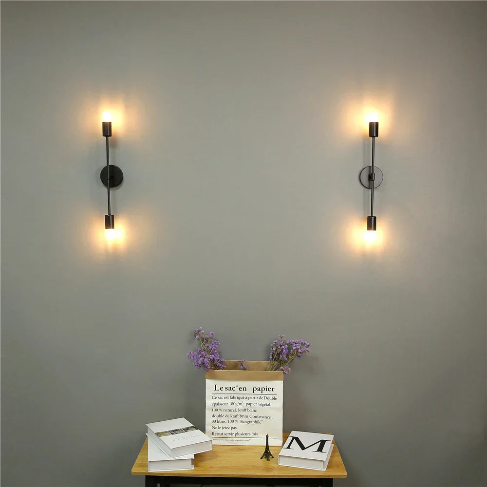 Modern Iron Double Head Wall Lamps - Stylish LED Wall Lights for Aisle, Living Room, and More