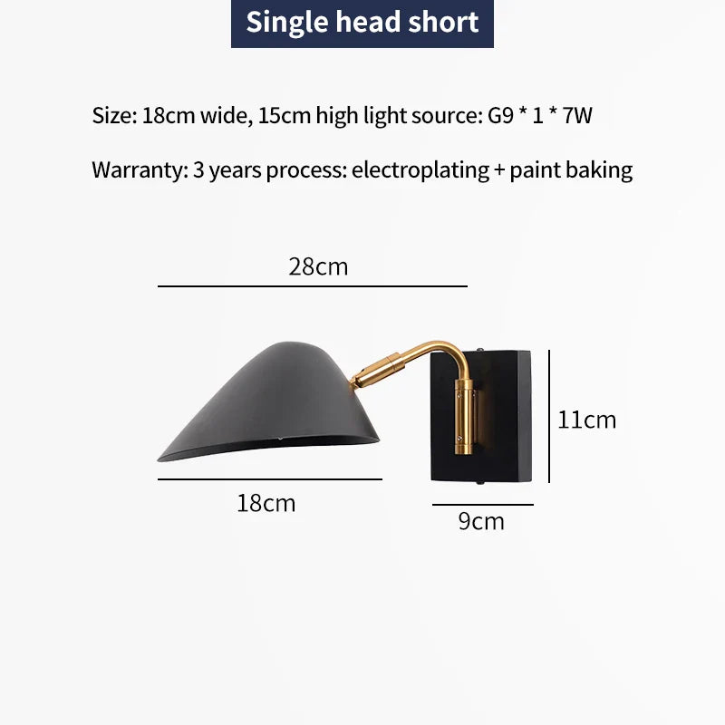 Nordic Light Luxury Double-Headed Wall Lamp  enhance Your Bedroom or Living Room with Artistic Long-Arm Design