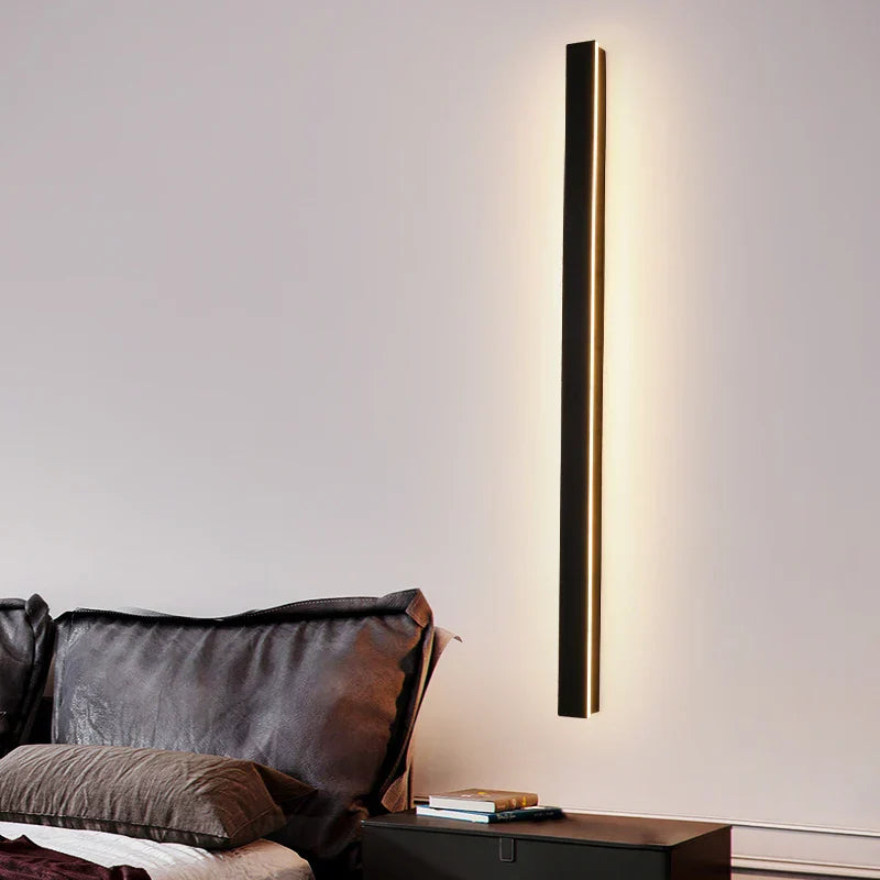Sleek Outdoor Waterproof Long Strip Wall Lamps - Modern Elegance for Creative Villas, Courtyards, and Indoor LED Lighting