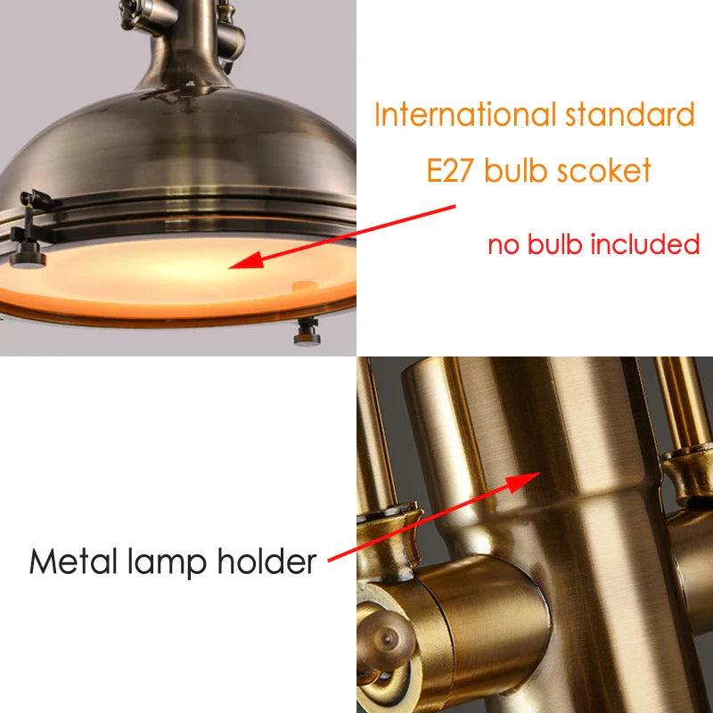 Nora's Retro Industrial Metal Pendant Light