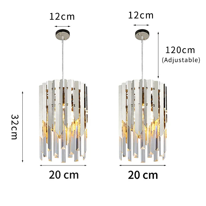 Round Gold K9 Crystal LED Chandelier for Living Spaces - Dining, Bedroom, and More