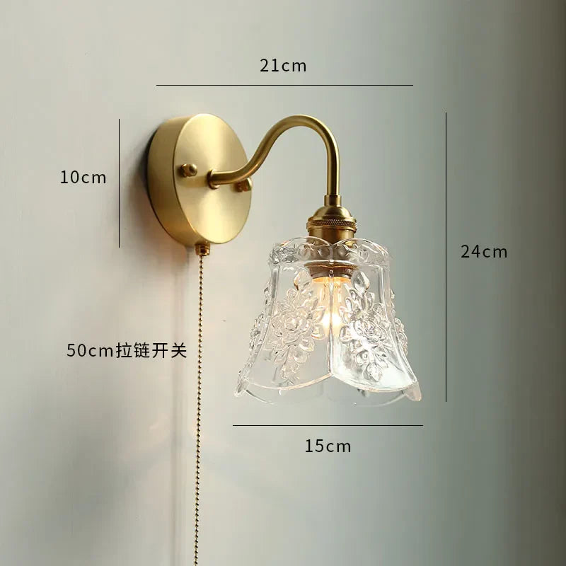 Modern Ceramic Wall Lamp with Pull Chain Switch - Stylish Lighting for Bathrooms, Mirrors, and Stairways