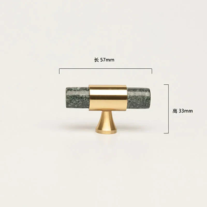 Natural Stone Cabinet Handles – Brass and Marble Wardrobe Knobs for Nordic Furniture