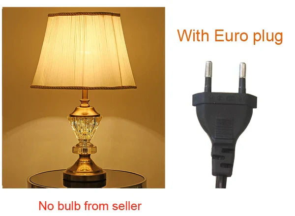 European Crystal Table Lamp - Elegant Bedside Light for Wedding, Hotel, and Bedroom Decor