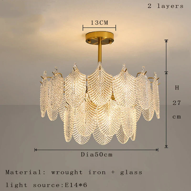 Postmodern Glass Chandelier - Elegant Lighting for Living Rooms, Bedrooms, Dining Rooms, and Model Spaces