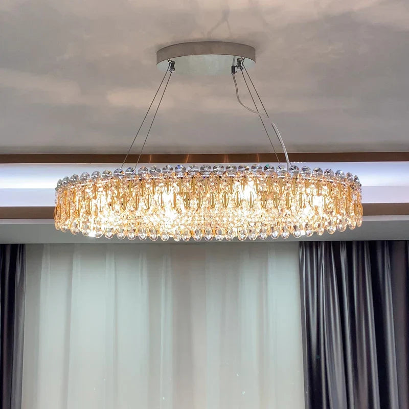 New Light Luxury K9 Crystal Chandelier - Chrome Elegance for Living, Dining, and Bedrooms