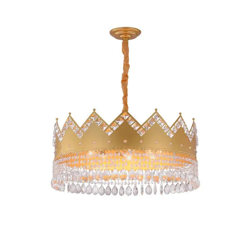 Elegant French Pastoral Golden Crystal Chandelier - Perfect for Living Rooms, Dining Rooms, Bedrooms, and Entrances
