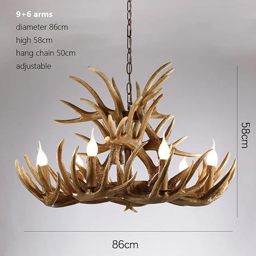 Rustic Antler Chandelier - Industrial Wind Lamps for Restaurant, Internet Cafe, and Hotel Decor