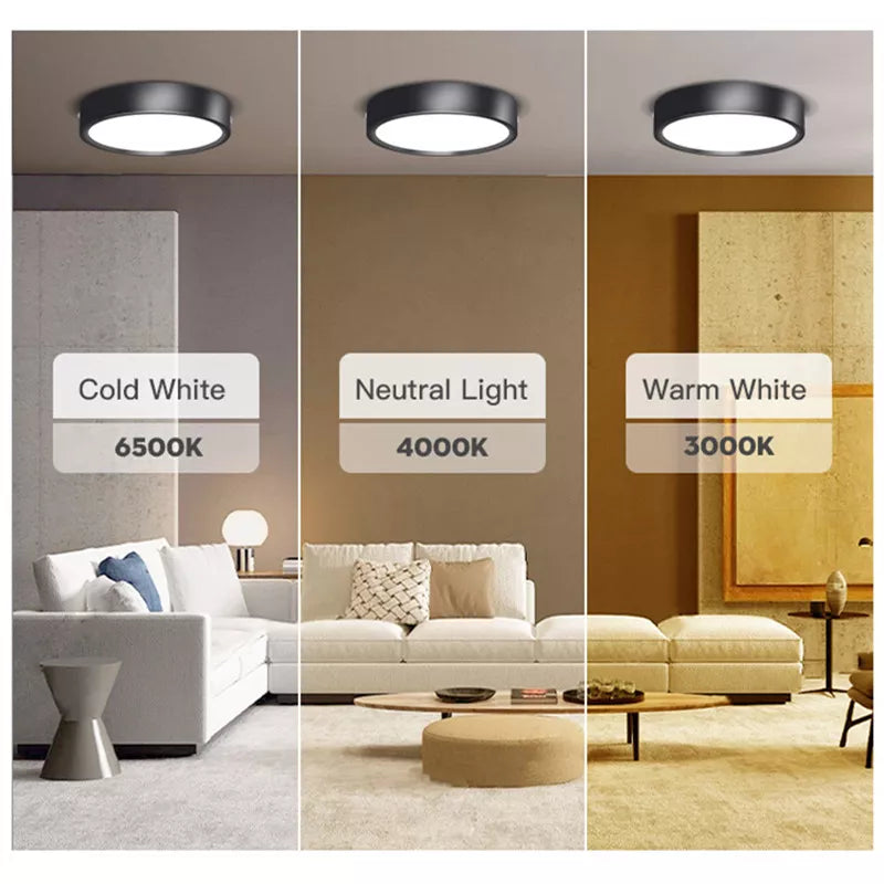 Ultra-Thin LED Spot Light Ceiling - Surface Mounted Ceiling Lamp (10W, 15W, 25W) for Stylish Living Room Ceiling Lighting